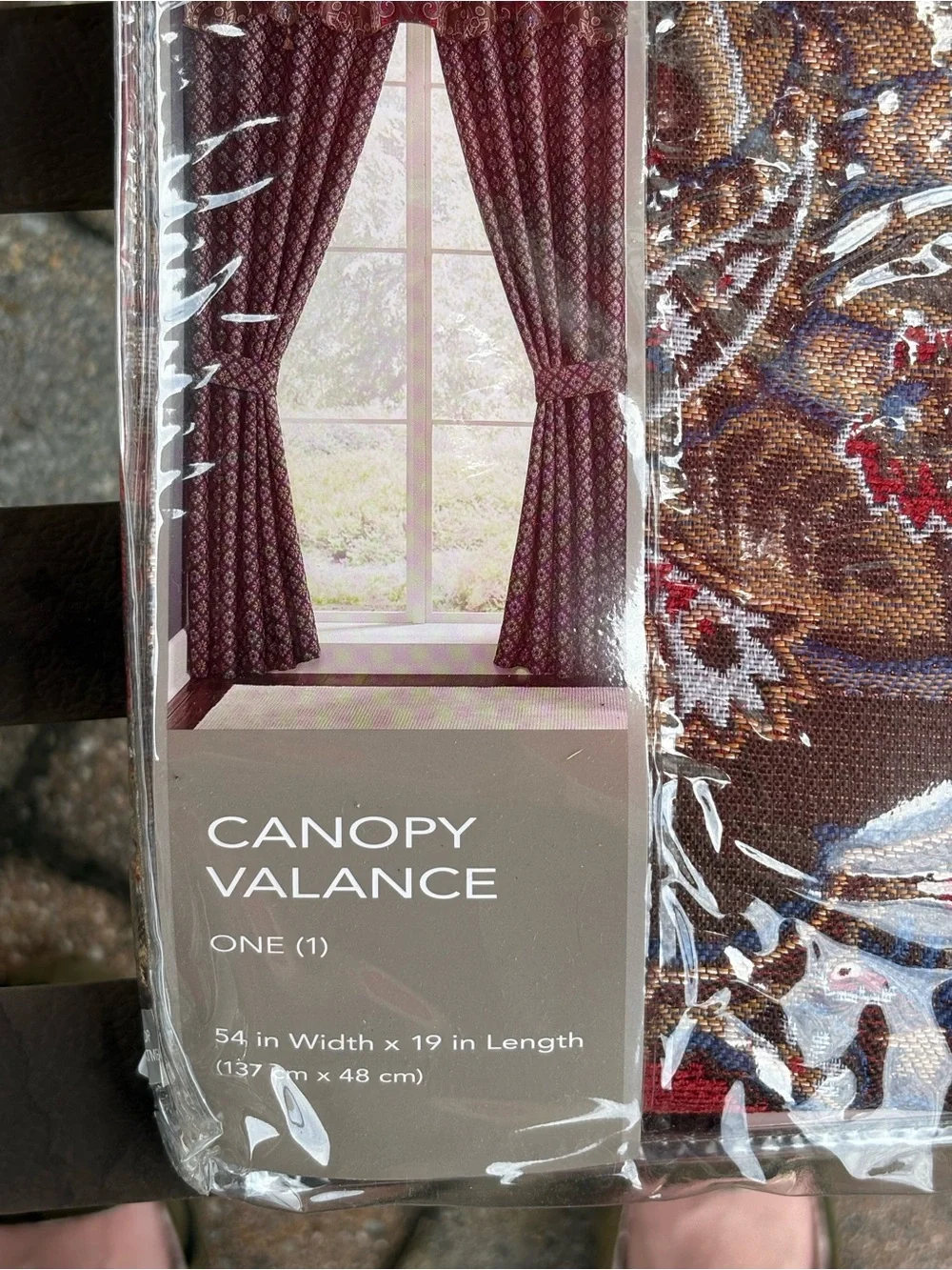 Croscill Margaux Red Brown Floral Canopy Valance